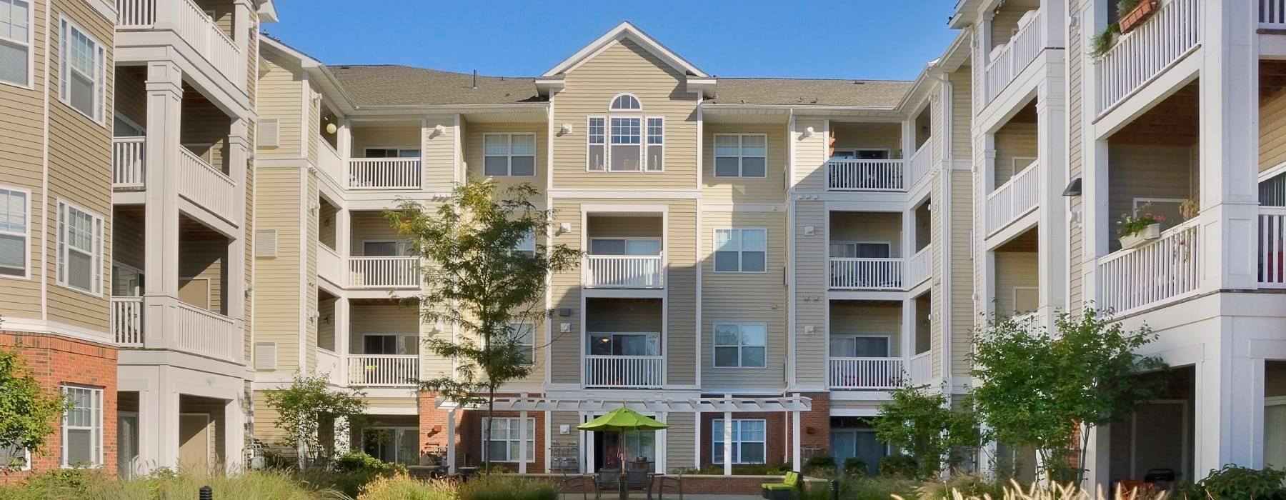 Exterior view of apartment building